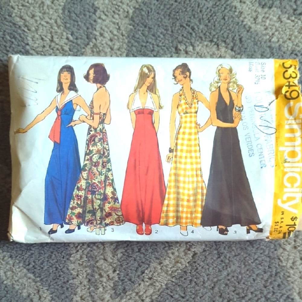 Simplicity 5349 Vintage 1970's Sewing Pattern